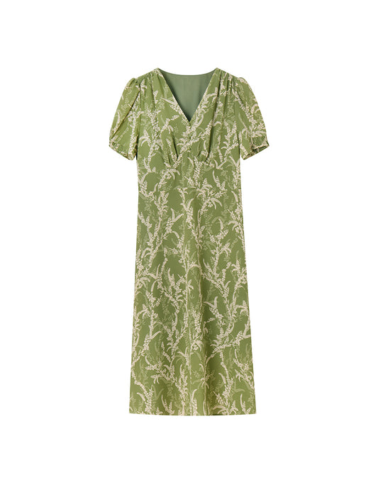 【C&M】Green Printed Dress